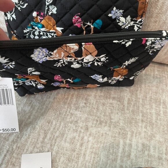 Vera Bradley Set of Brush & Cosmetic Case & Kiss Me Twice Case - Merry Mischief - Picture 9 of 10